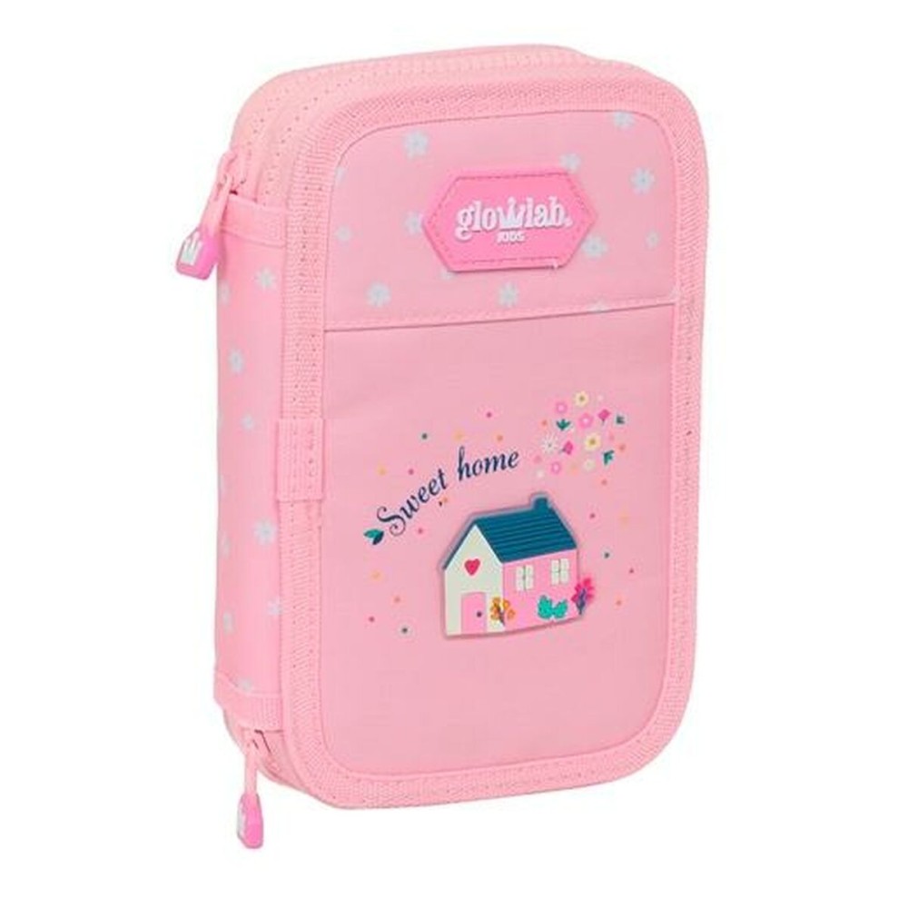 Plumier double Glow Lab Sweet Home Rose 28 Pièces 12,5 x 4 x 19,5 cm 12,5 x 40 x 19,5 cm
