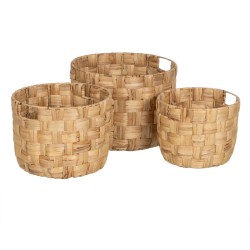 Lot de paniers Beige Fibre naturelle 38 x 38 x 28 cm (3 Unités)