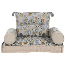 Gartenstuhl DKD Home Decor Blau Beige 90 x 55 x 18 cm