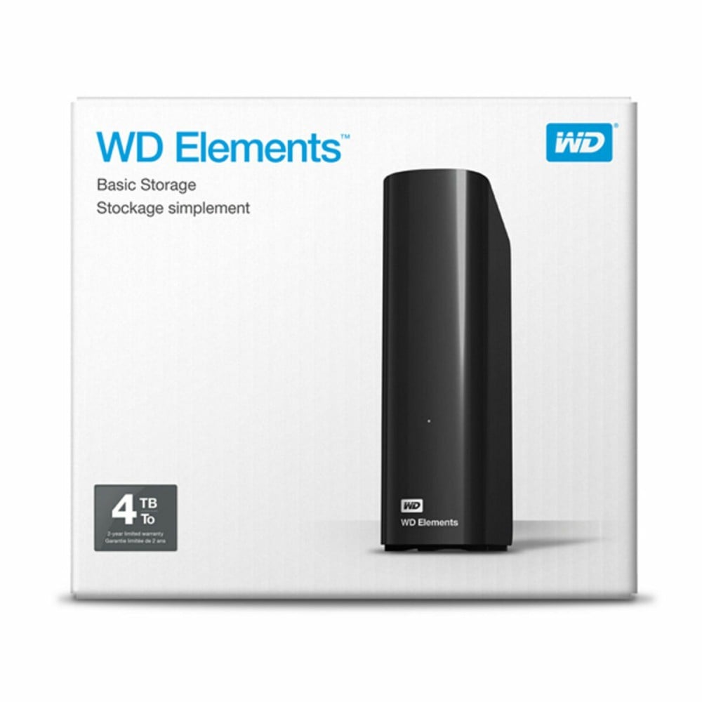 External Hard Drive Western Digital WD Elements Desktop Black 4 TB HDD