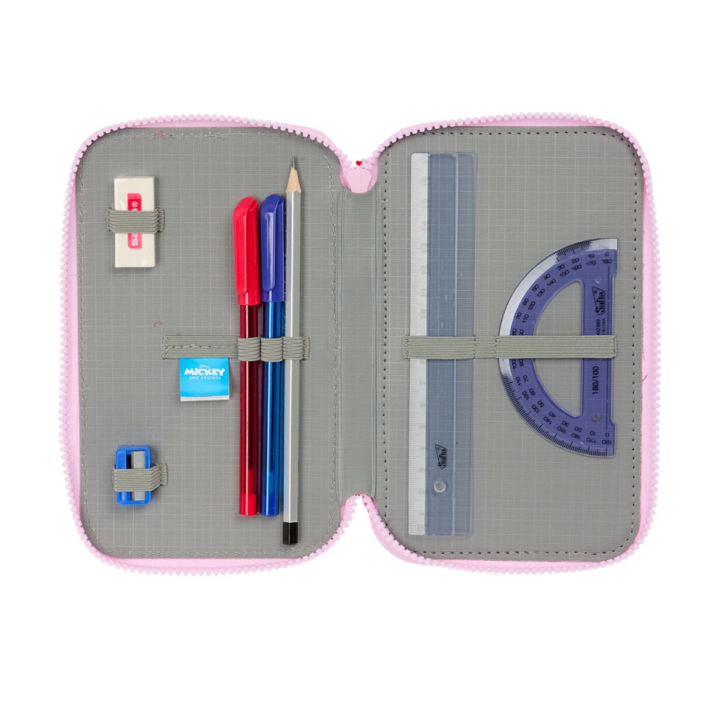 Triple Pencil Case Minnie Mouse Naive Pink 12,5 x 19,5 x 5,5 cm 37 Pieces