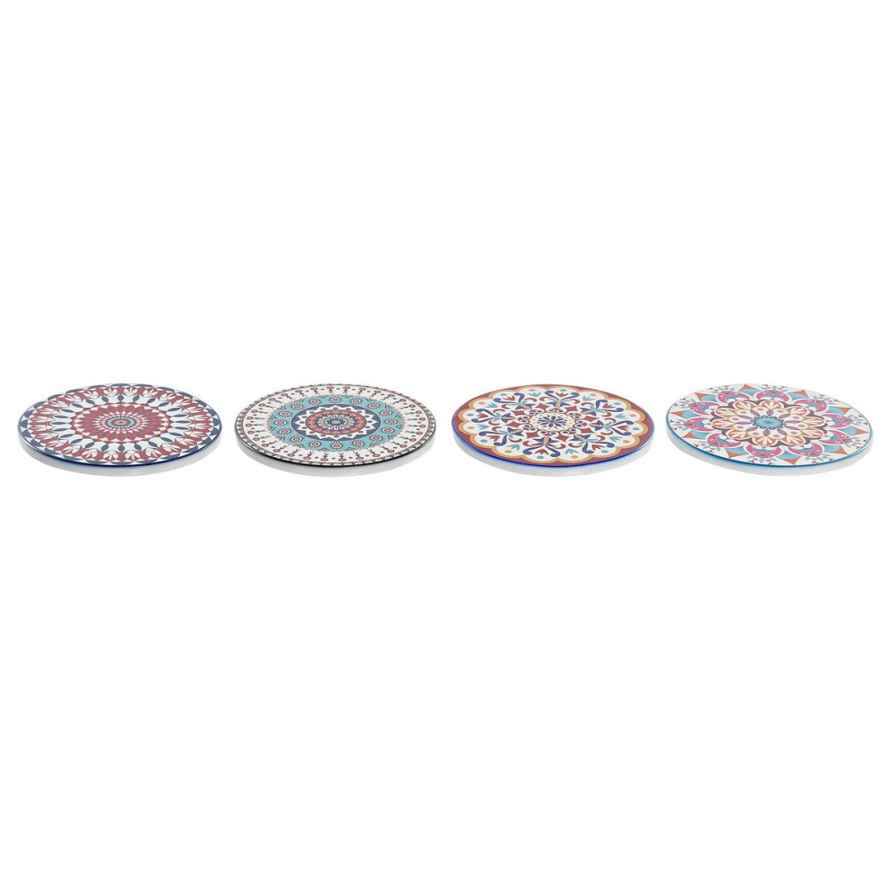 Untersetzer DKD Home Decor Mandala 4 Stück (10,8 x 10,8 x 0,7 cm)