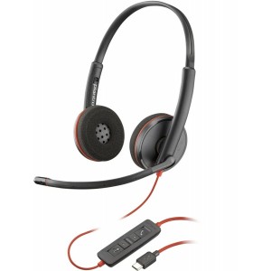 Headphones with Microphone Poly 8X228A6 Black Red