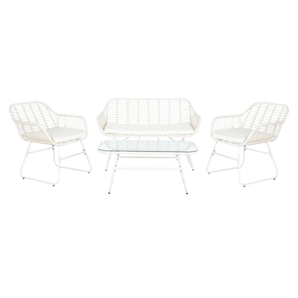 Gartenmöbel DKD Home Decor Weiß 124 x 74 x 84 cm (4 Stücke)