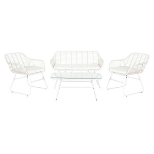 Garden furniture DKD Home Decor White 124 x 74 x 84 cm (4 Pieces)
