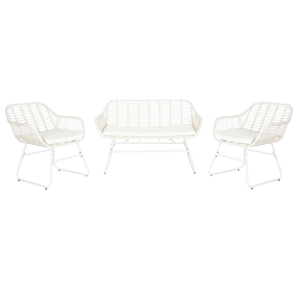 Garden furniture DKD Home Decor White 124 x 74 x 84 cm (4 Pieces)