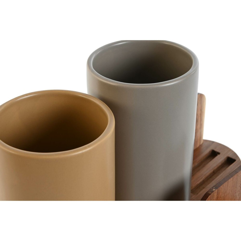 Gefäß für Küchenutensilien Home ESPRIT Akazienholz Dolomite 20 x 9,5 x 18,5 cm (2 Stück)