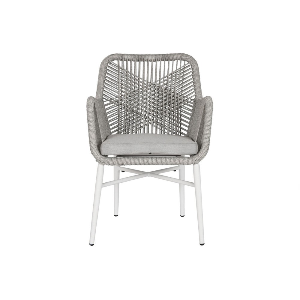 Garden sofa Home ESPRIT White Grey Aluminium synthetic rattan 57 x 63 x 84 cm