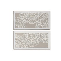 Cadre Home ESPRIT Blanc Beige Cercles Urbaine 122 x 4,5 x 62 cm (2 Unités)
