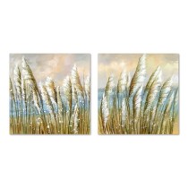 Cadre Home ESPRIT Bleu Doré Plage méditerranéen 80 x 3 x 80 cm (2 Unités)