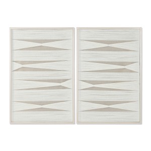 Cadre Home ESPRIT Blanc Beige Moderne Urbaine 60 x 3 x 90 cm (2 Unités)