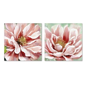 Bild Home ESPRIT grün Rosa Blume Traditionell 80 x 3 x 80 cm (2 Stück)