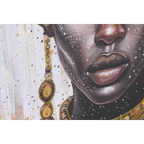 Cadre Home ESPRIT Noir Doré Colonial Africaine 60 x 3 x 90 cm (2 Unités)