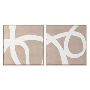 Bild Home ESPRIT Weiß Beige abstrakt 103 x 4,3 x 103 cm (2 Stück)