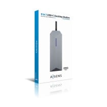 Hub USB Aisens ASUC-9P001-GR Gris 100 W (1 Unité)