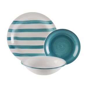 Tableware Versa Blue 26,5 x 26,5 cm 18 Pieces