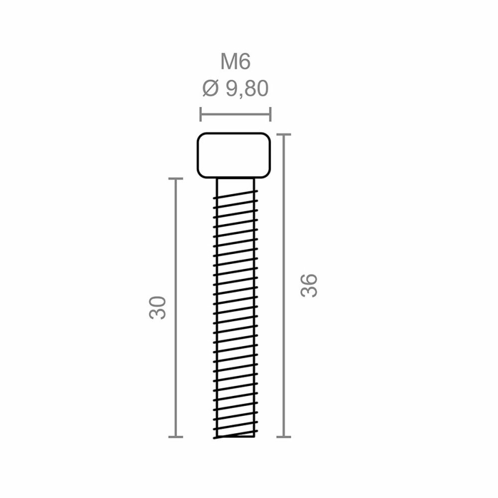 Schraubensatz Micel TLD27 9,8 x 9,8 x 30 mm Mechanismus für einrollbares Sonnensegel