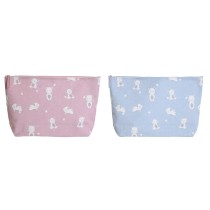 Reise-Toilettentasche DKD Home Decor Blau Rosa polialgodon osos 33 x 8 x 21 cm (2 Stück)