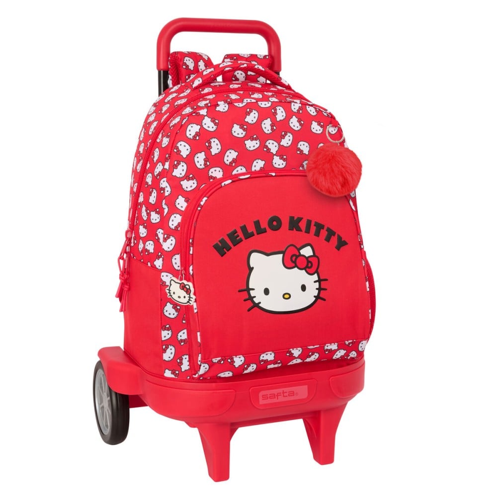 Schulrucksack Hello Kitty Iconic Weiß Rot 33 x 45 x 22 cm