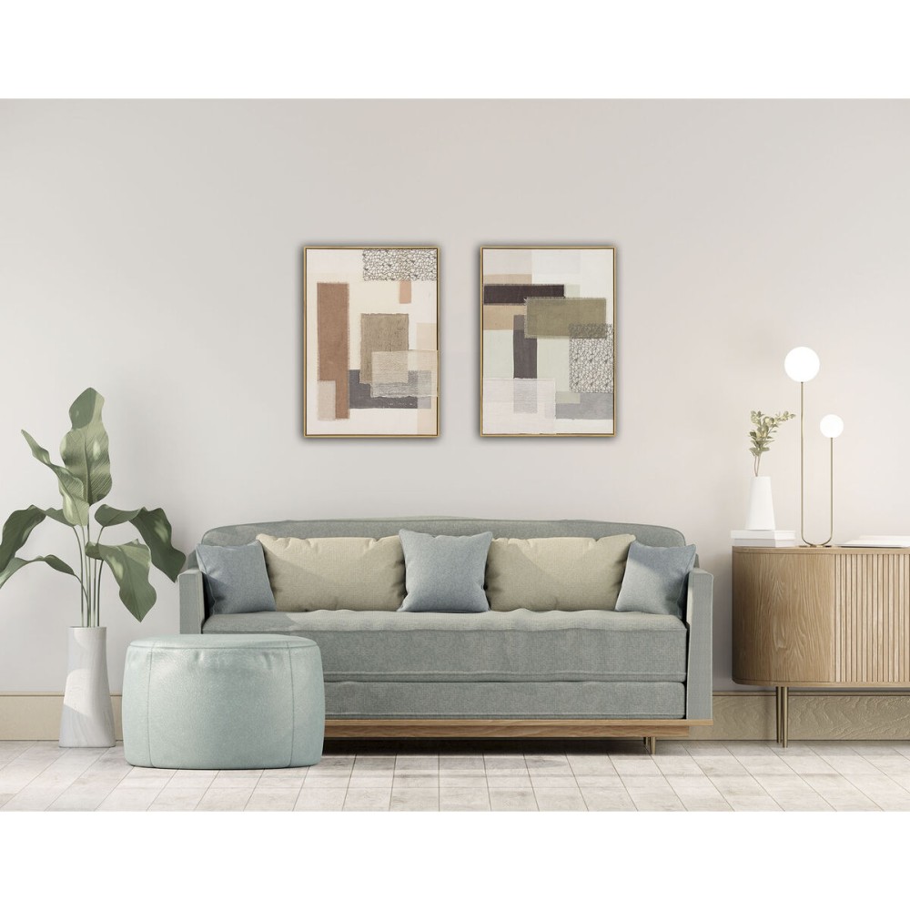 Cadre Home ESPRIT Marron Beige Abstrait Urbaine 50 x 3 x 70 cm (2 Unités)