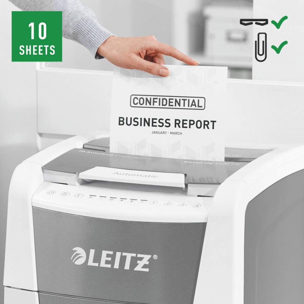 Aktenvernichter Leitz IQ 300 Autofeed P4 60 L