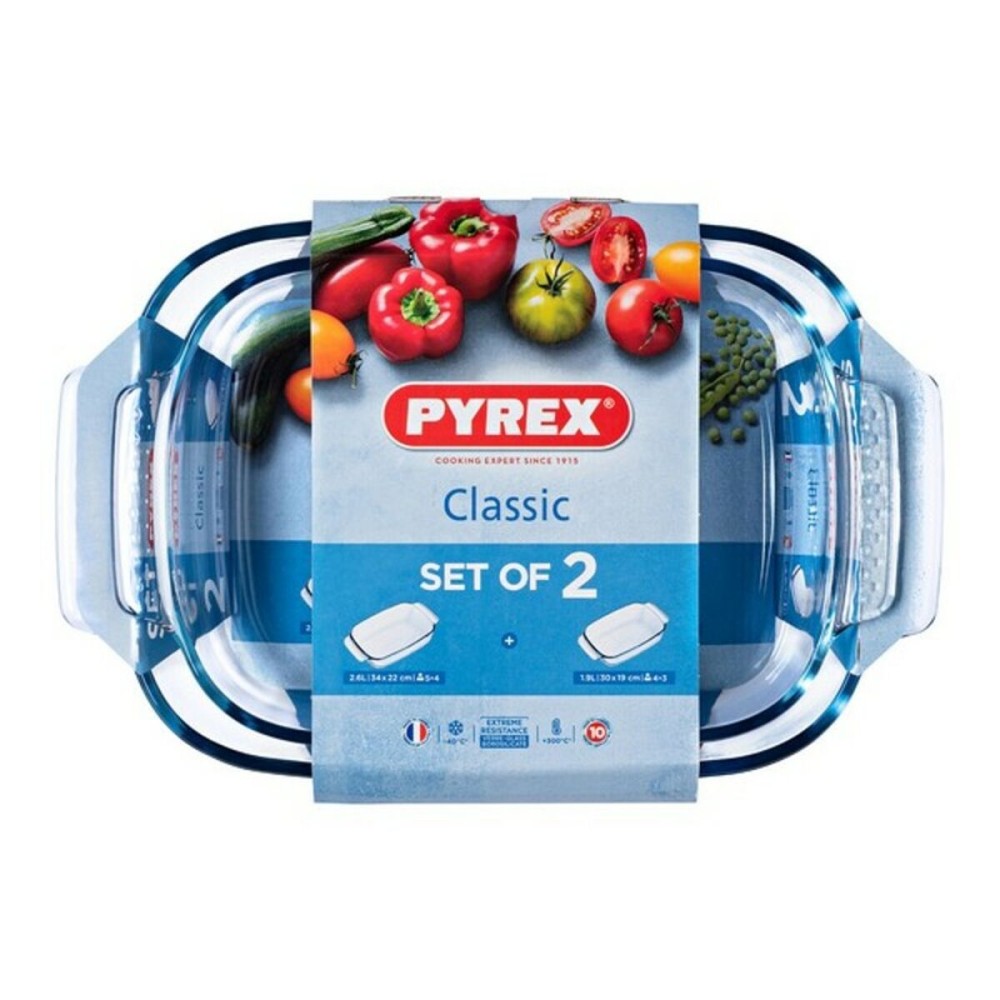 Ensemble de plats de cuisson au four Pyrex Classic Transparent Verre Borosilicaté (2 pcs)