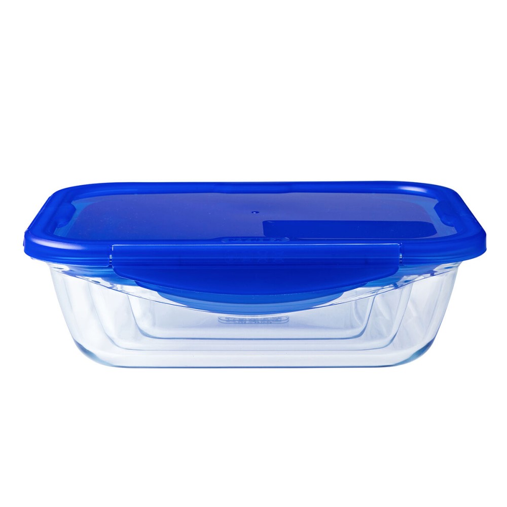 Boîte à lunch hermétique Pyrex Cook & Go 20,5 x 15,5 x 6 cm Bleu 800 ml verre (6 Unités)