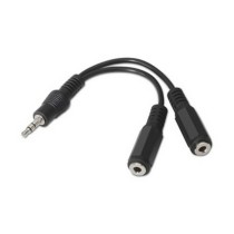 Audiokabel (3,5 mm) Divisor NANOCABLE 15 cm Schwarz 15 cm