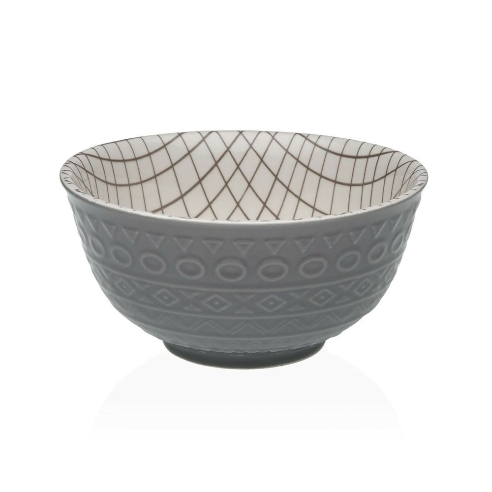 Bol pour Apéritifs Versa Gris Céramique Porcelaine 16 x 7,7 x 16 cm