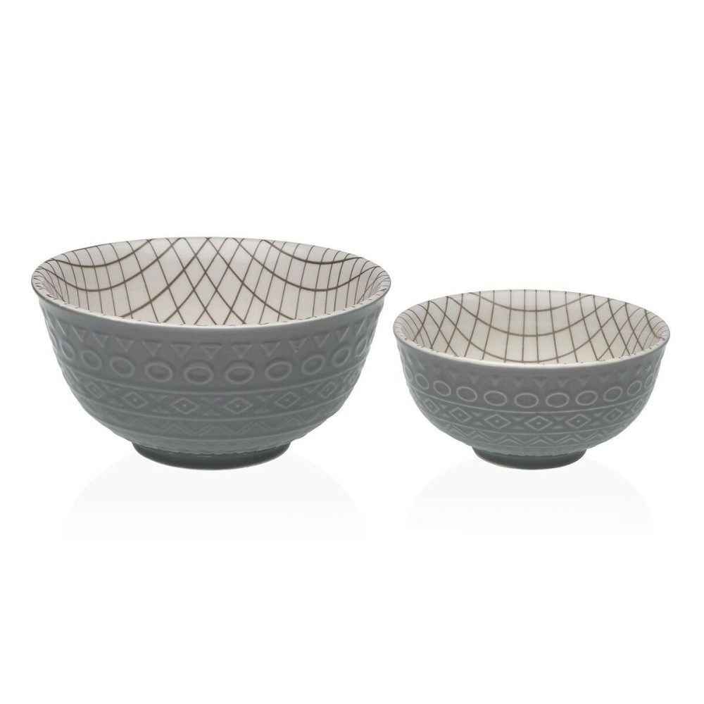 Bol pour Apéritifs Versa Gris Céramique Porcelaine 16 x 7,7 x 16 cm