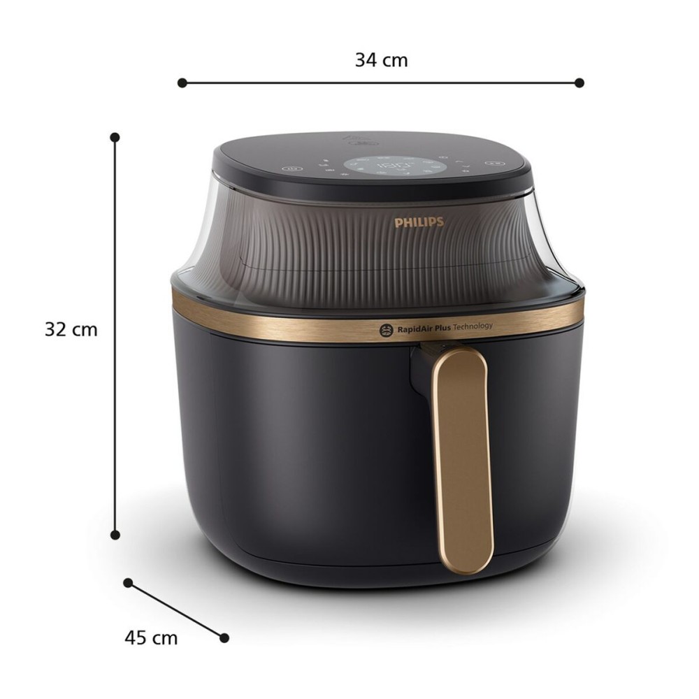 Heißluftfritteuse Philips NA342/00 Schwarz Gold 2000 W 1,4 Kg 7,2 L