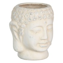 Blumentopf Creme Terrakotta Buddha Orientalisch 14 x 14 x 15,5 cm