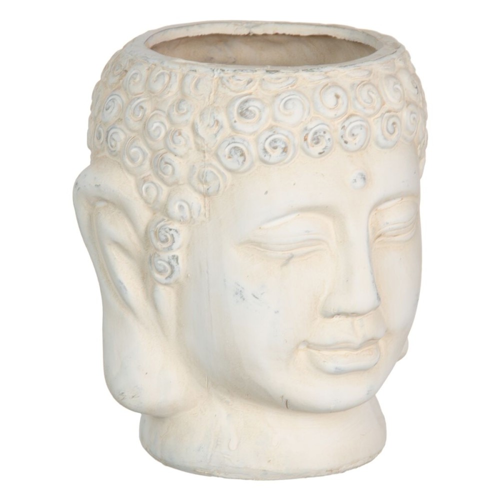 Blumentopf Creme Terrakotta Buddha Orientalisch 14 x 14 x 15,5 cm