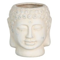 Blumentopf Creme Terrakotta Buddha Orientalisch 14 x 14 x 15,5 cm