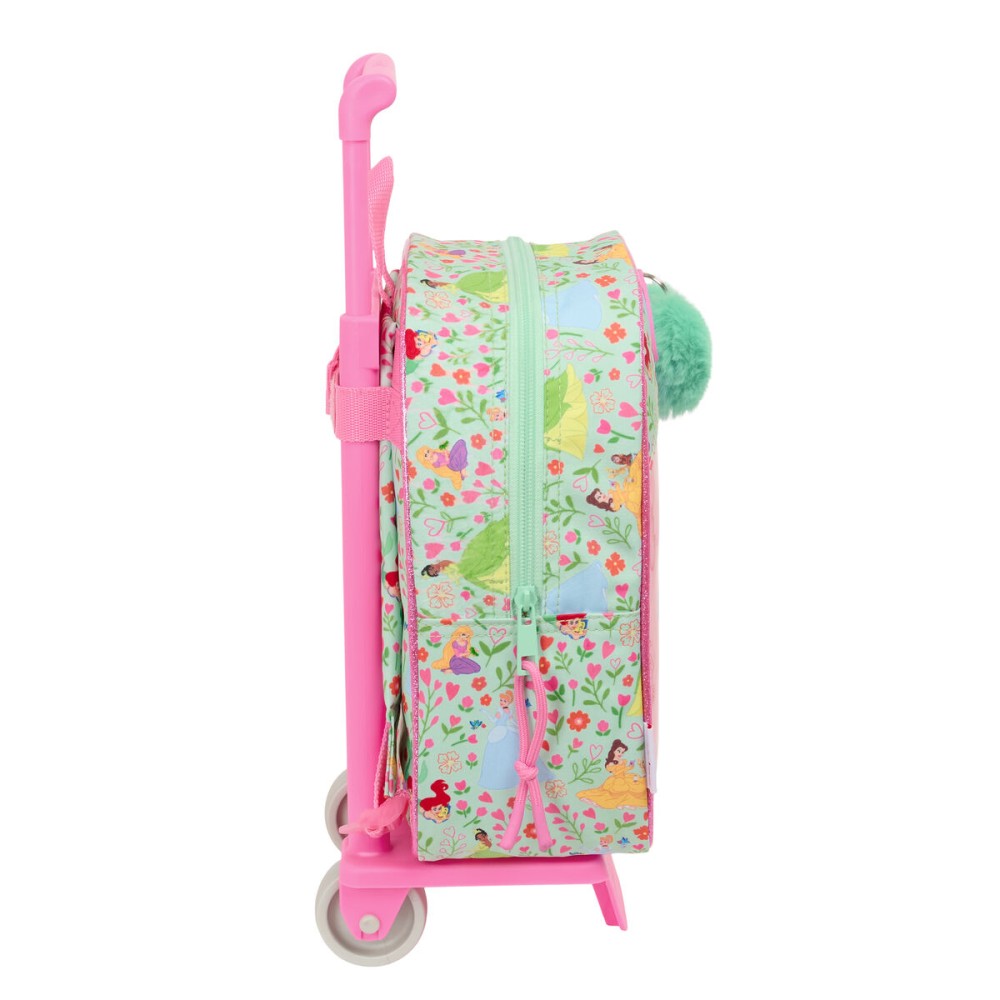 Schulrucksack mit Rädern Disney Princess Bloom grün Rosa 22 x 27 x 10 cm