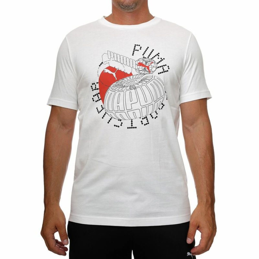 Herren Kurzarm-T-Shirt Puma Grpahics Execution Weiß