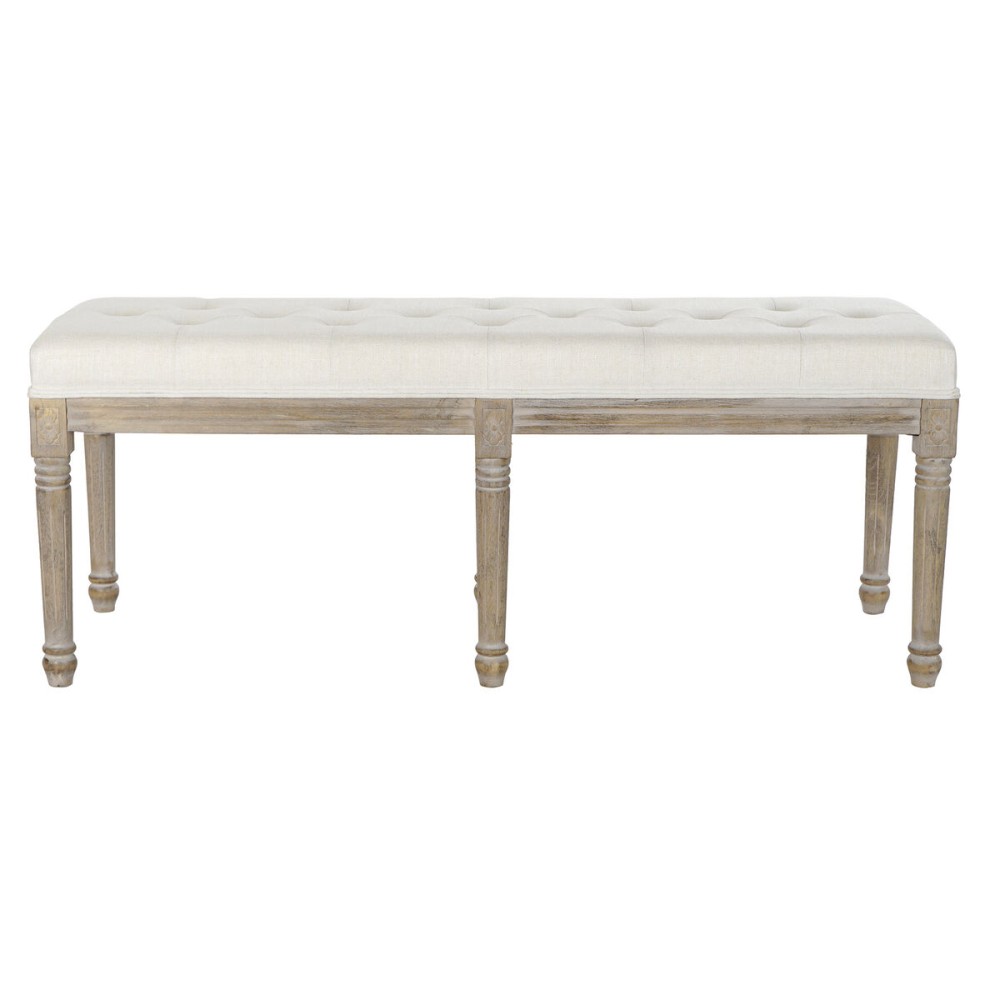 Banquette DKD Home Decor Bois d'hévéa 122 x 41 x 46 cm