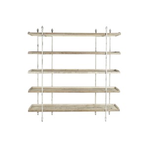 Étagère DKD Home Decor Blanc Naturel Métal Sapin Bois d'épicéa 40 % Métal 190 x 40 x 200 cm