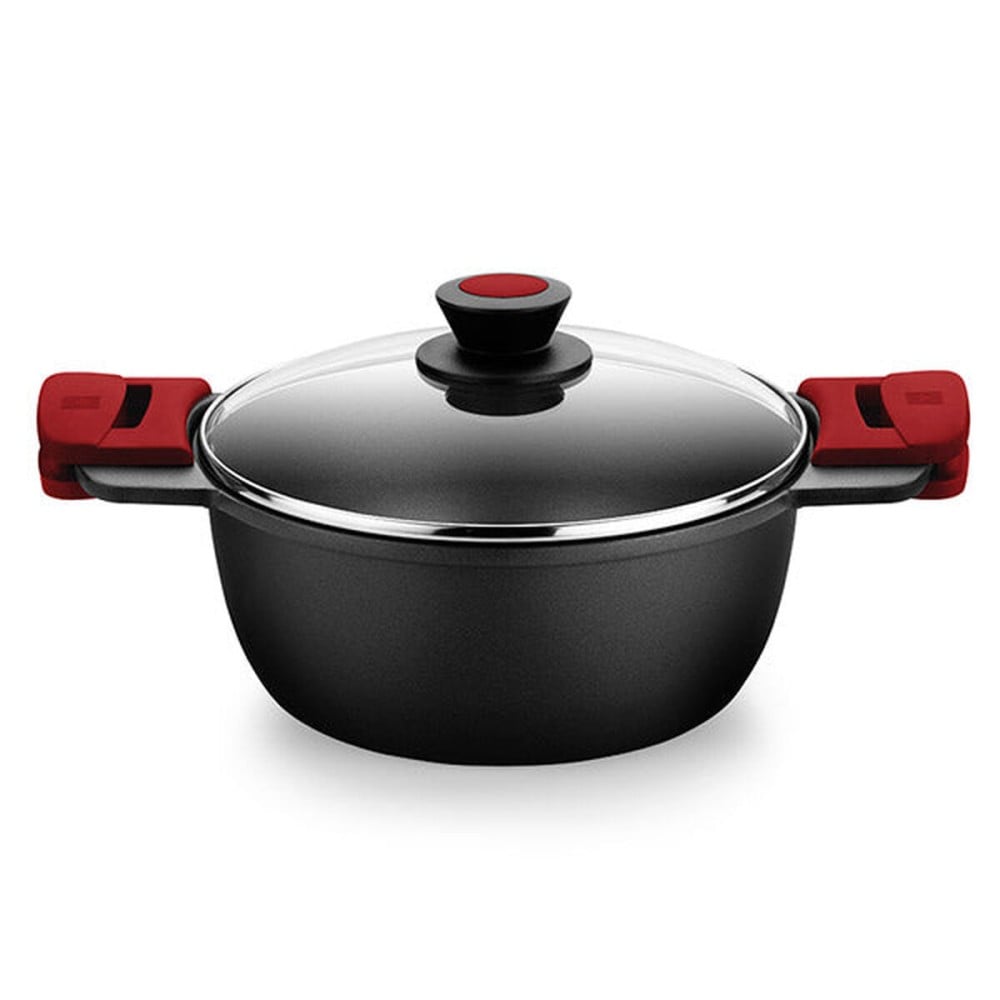 Kasserolle mit Glasabdeckung BRA A410324 Schwarz 4 L