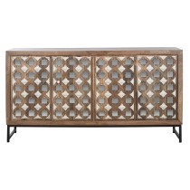 Anrichte Home ESPRIT Braun Schwarz Silberfarben natürlich Mango-Holz Spiegel 150 x 38 x 80 cm