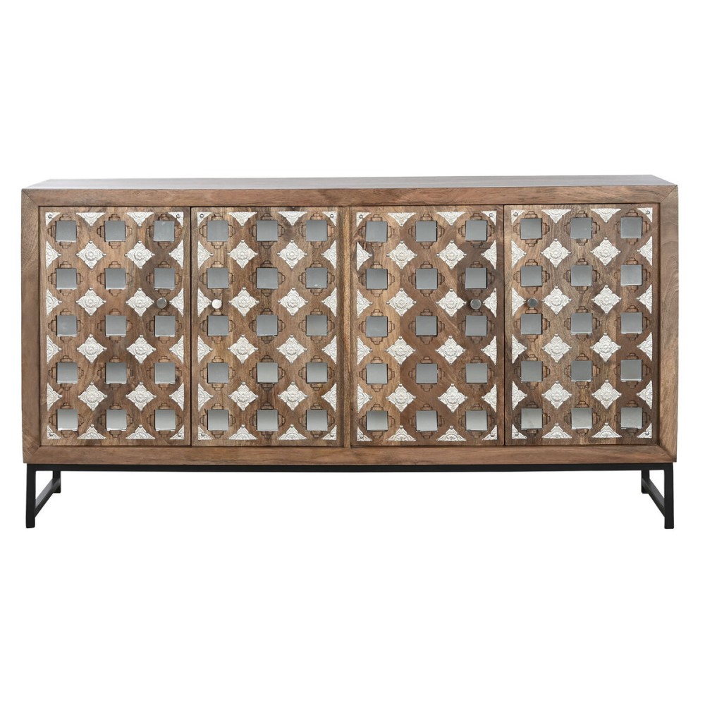 Anrichte Home ESPRIT Braun Schwarz Silberfarben natürlich Mango-Holz Spiegel 150 x 38 x 80 cm