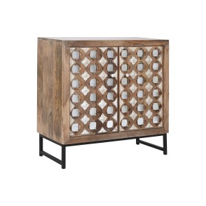Anrichte Home ESPRIT Braun Schwarz Silberfarben natürlich Mango-Holz Spiegel 80 x 38 x 80 cm