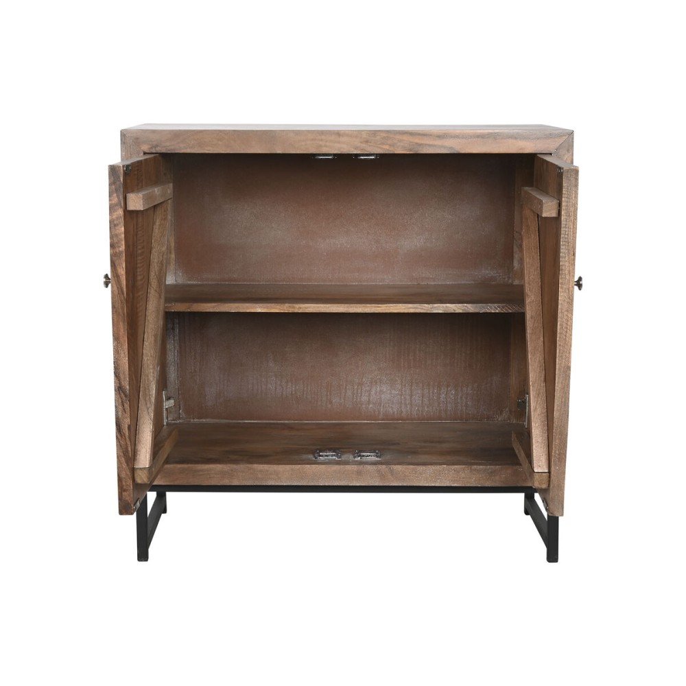 Anrichte Home ESPRIT Braun Schwarz Silberfarben natürlich Mango-Holz Spiegel 80 x 38 x 80 cm