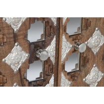Anrichte Home ESPRIT Braun Schwarz Silberfarben natürlich Mango-Holz Spiegel 80 x 38 x 80 cm