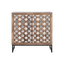 Anrichte Home ESPRIT Braun Schwarz Silberfarben natürlich Mango-Holz Spiegel 80 x 38 x 80 cm