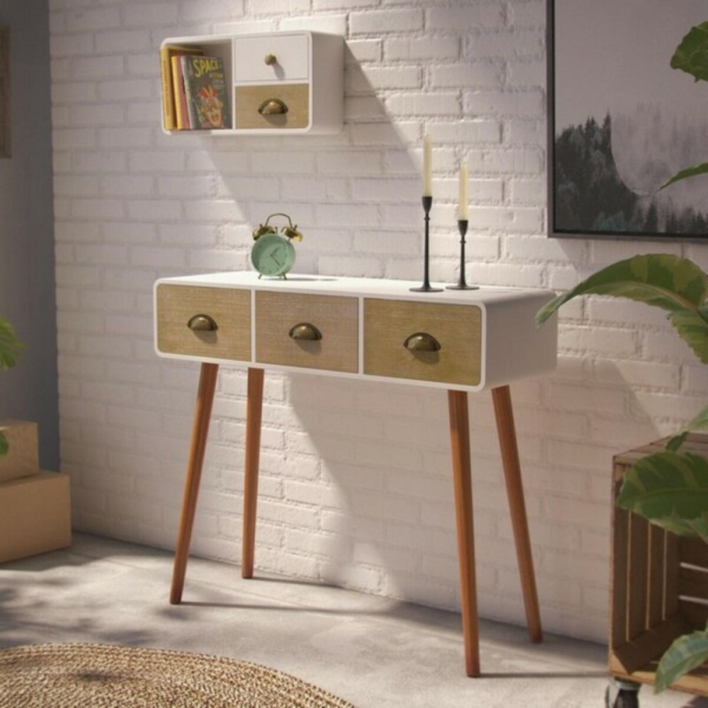 Meuble d'Entrée avec 3 Tiroirs Versa 30 x 80,5 x 90 cm 0,3 x 0,805 x 0,9 cm Blanc