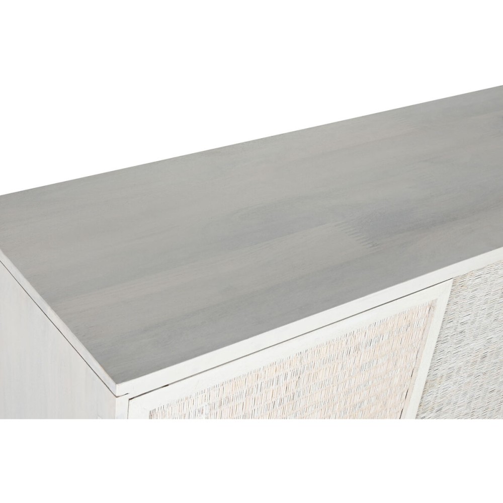 Anrichte Home ESPRIT Weiß Rattan Mango-Holz 155 x 40 x 80 cm