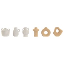 Set von 3 Vasen Home ESPRIT Weiß Beige Steingut 32 X 11,5 X 9 cm (3 Stücke) (2 Stück)