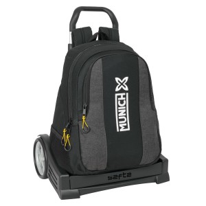 Schulrucksack mit Rädern Munich Topo Schwarz 32 x 44 x 16 cm