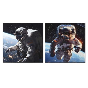 Bild Home ESPRIT Blau Schwarz Moderne Astronaut Lackierung 100 x 4 x 100 cm (2 Stück)